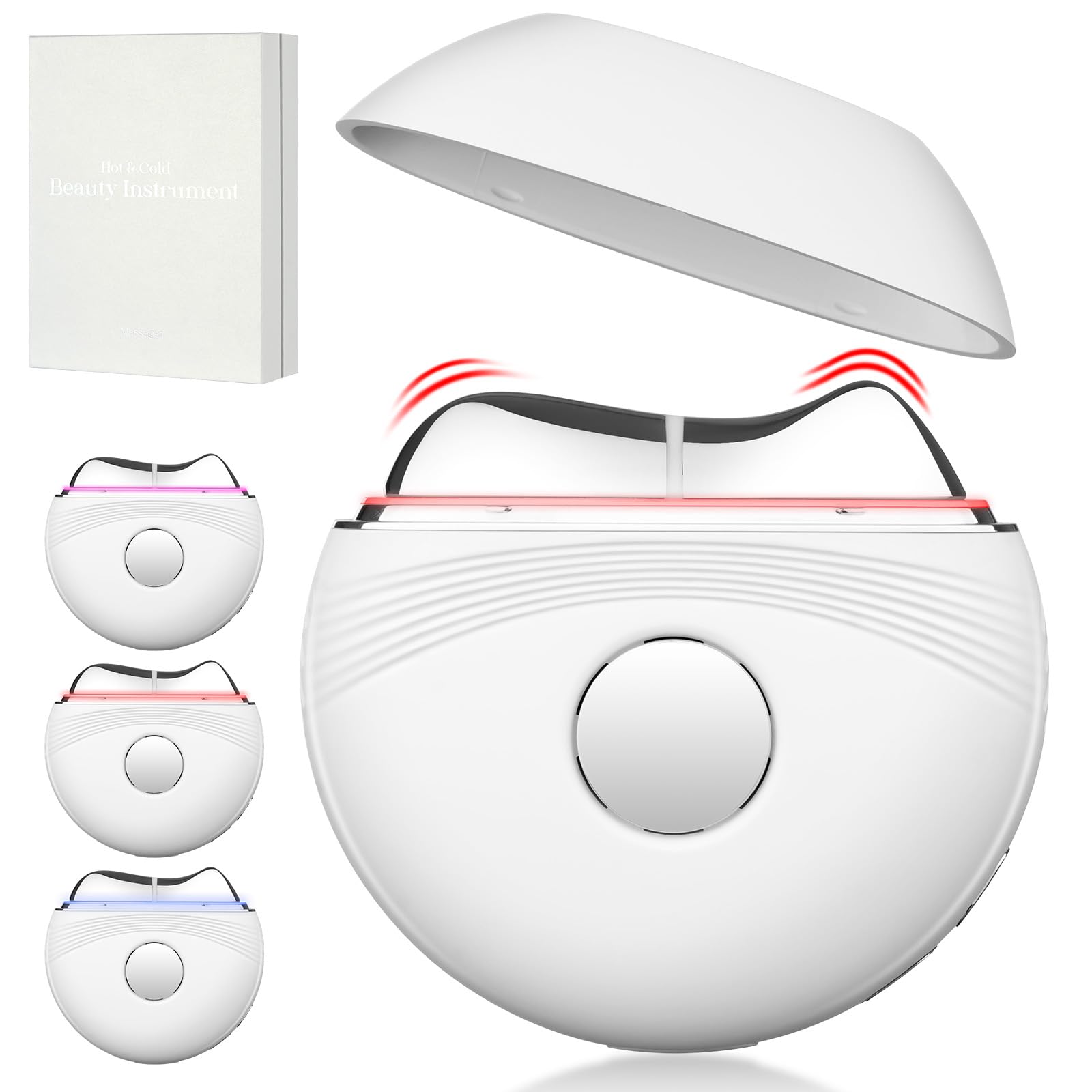 Dispositivo di Bellezza Antirughe, Strumenti Gua Sha per il Viso con Vibrazione e Calore, Massaggiatore Viso con Luce Rossa Blu viola, Guasha Viso per Antirughe Antietà, Lifting Viso
