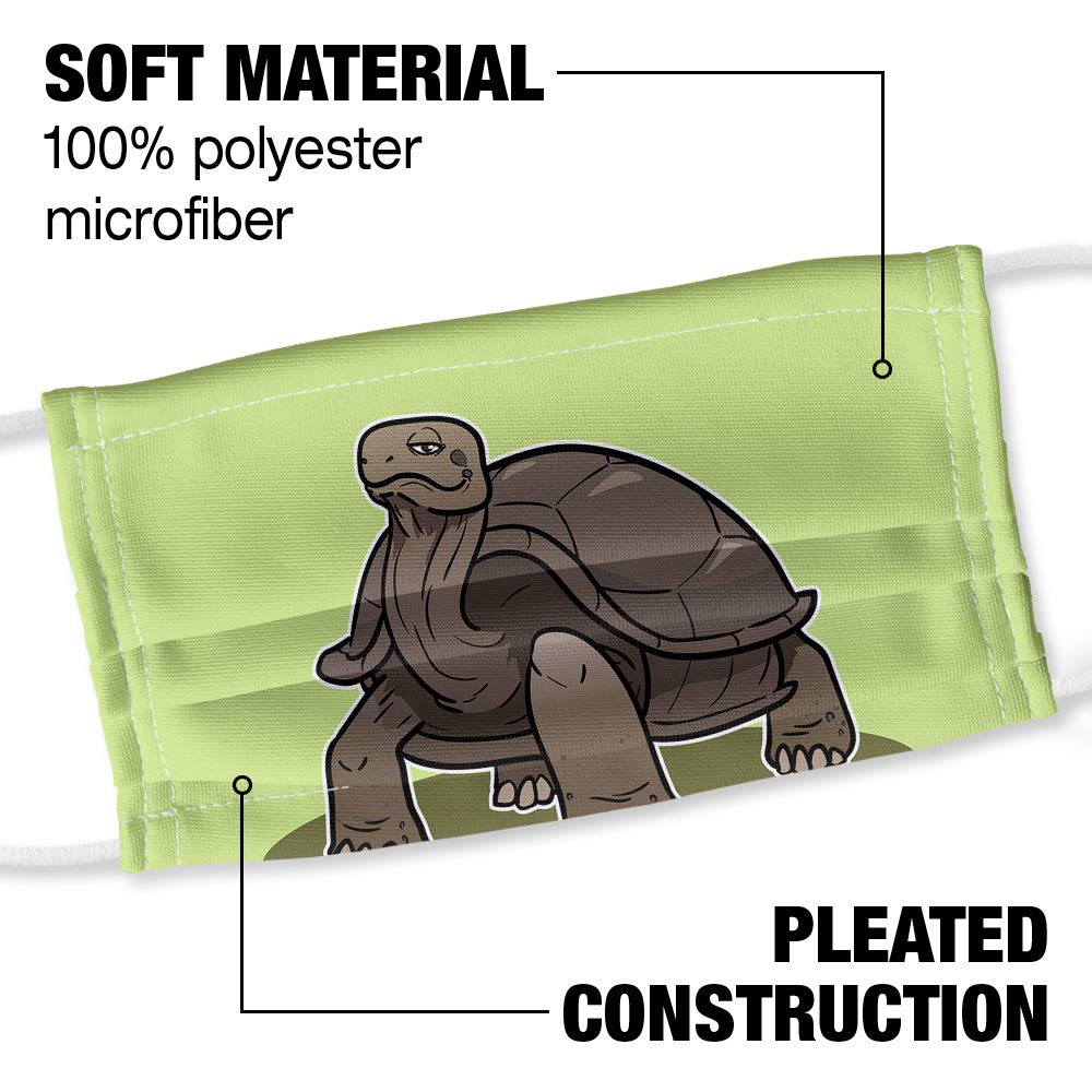 Popfunk Tortoise Take It Slow Turtle 1-Ply Reusable Face Mask Covering, Unisex