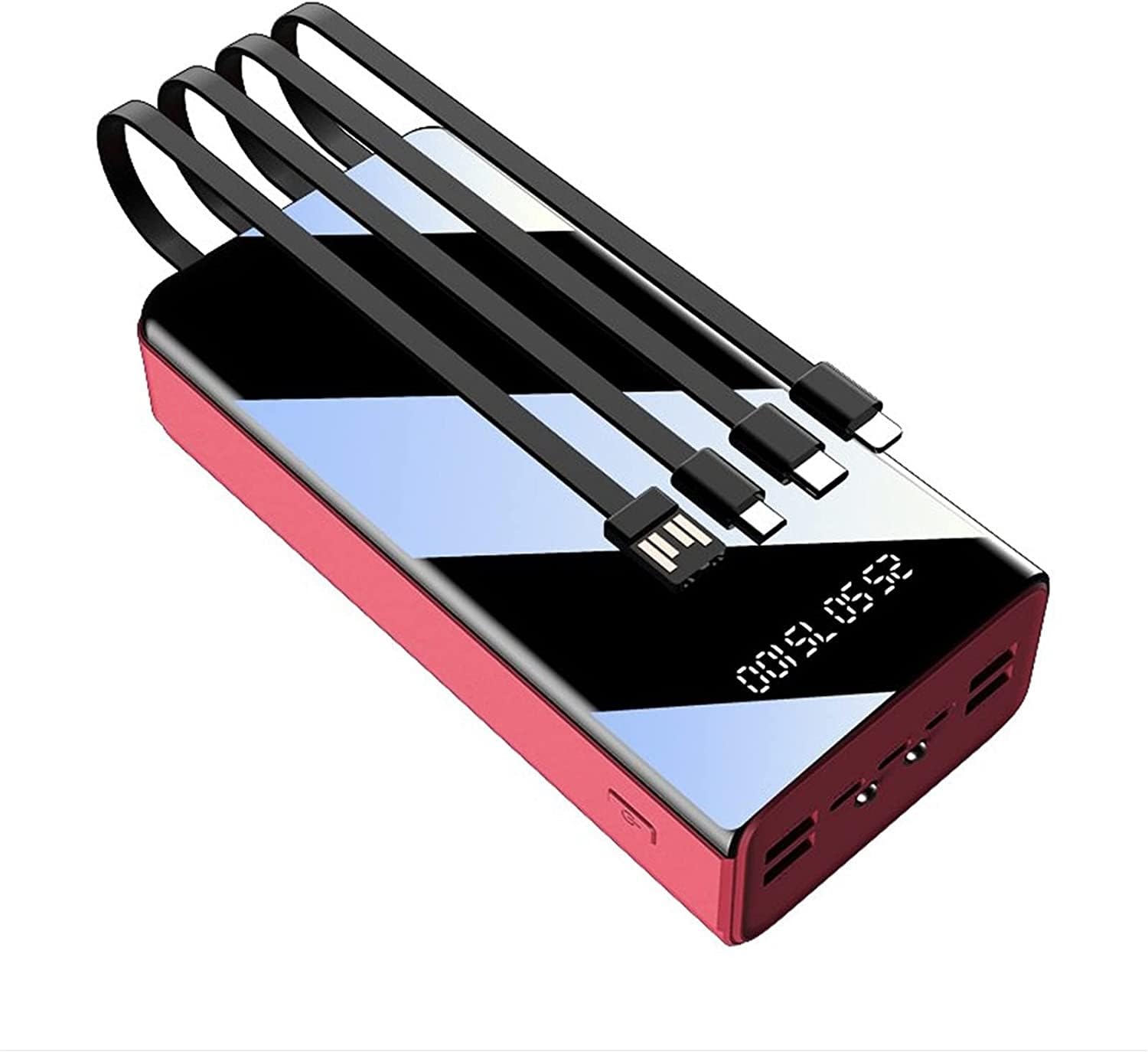 Banco De Energía Del Cargador Portátil 50000 Mah Paquete De Batería De Gran Capacidad Cables De Carga Incorporados Puede Cargar 7 Dispositivos Para Teléfonos Inteligentes, Tabletas, Consolas De Juegos