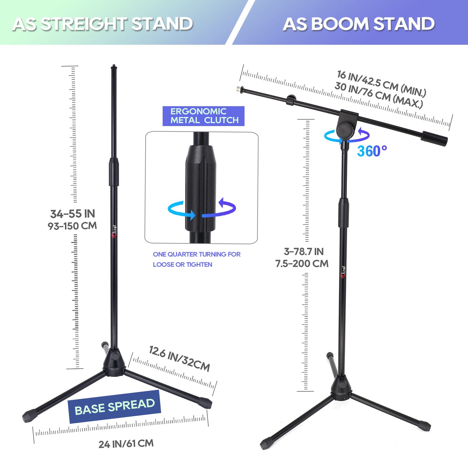 Stativ Mikrofonarm Ständer für Bühne, Studio, Aufnahme, Heimkino, professionelle Qualität, robuster Mikrofon-Galgenständer