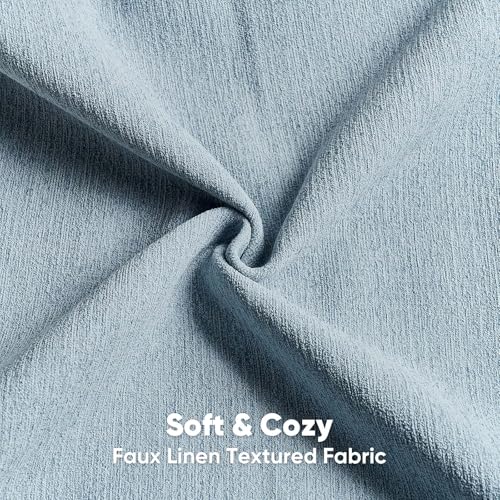 FUTEI Denim Blue Chenille Decorative Throw Pillow Covers 26x26 Inch Set of 2,Soft Cozy Faux Linen Textured Euro Pillow Shams,Farmhouse Home Decor for Couch Living Room