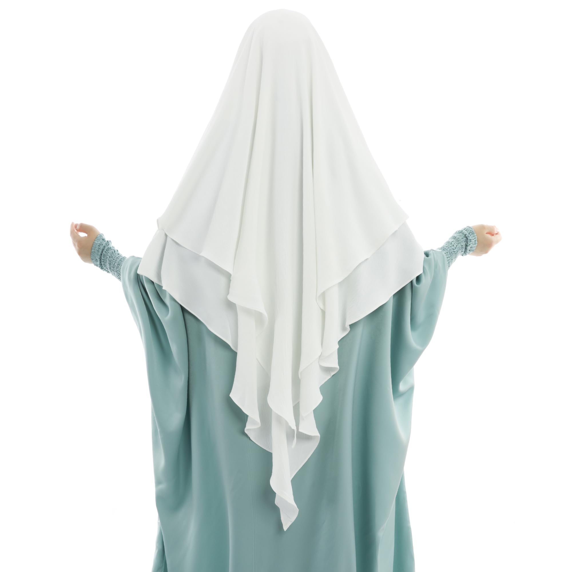 Khalat Muslim Prayer Hijab - 2 Layers Soft Breathable Islamic Dubai Women's Instant Long Hijab