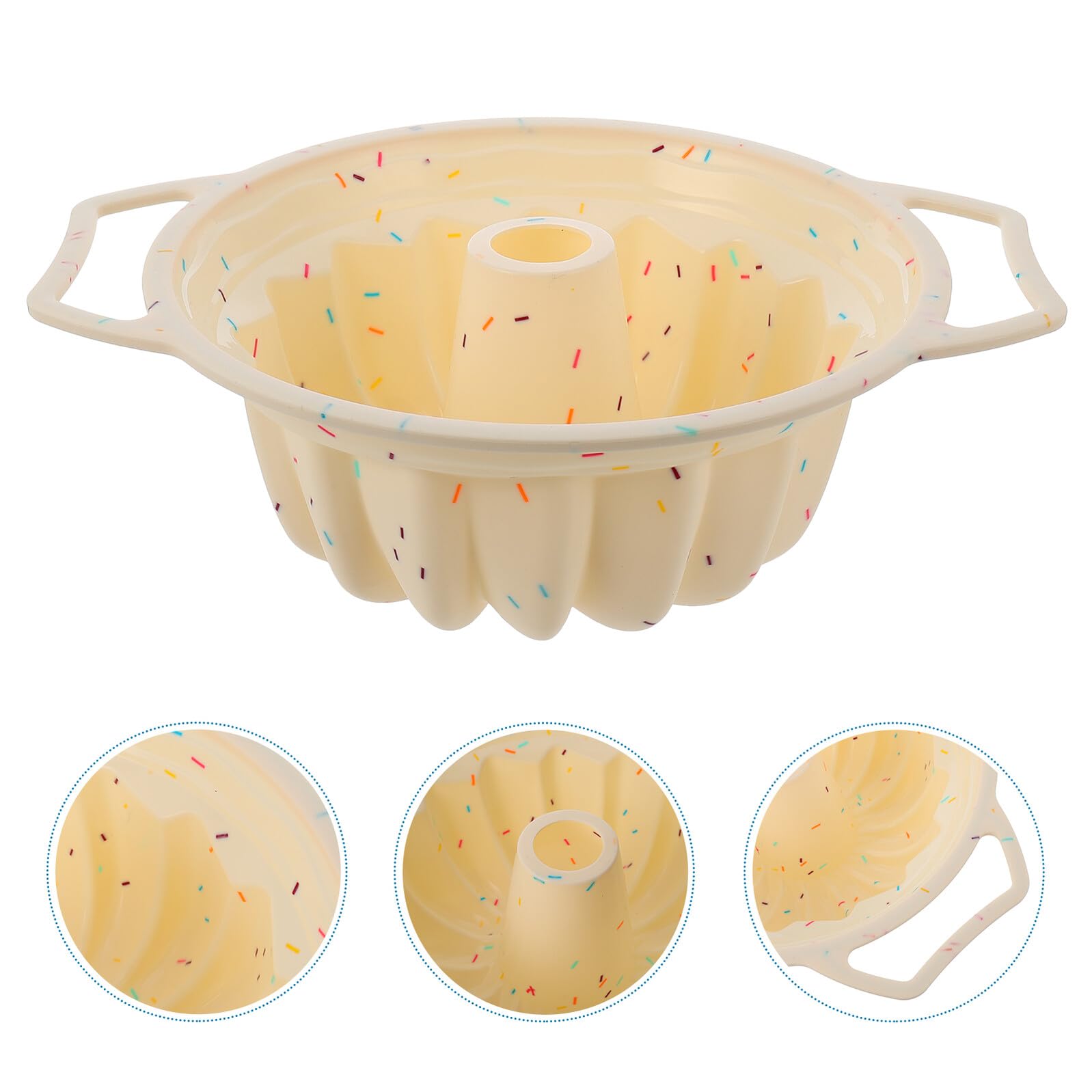 jojofuny Stampo per Torta in Silicone Fai da Te Antiaderente Manici in Metallo Teglia da Forno Rotonda Resistente a Temperature Estreme Flessibile e Lavabile in Lavastoviglie per Dolci