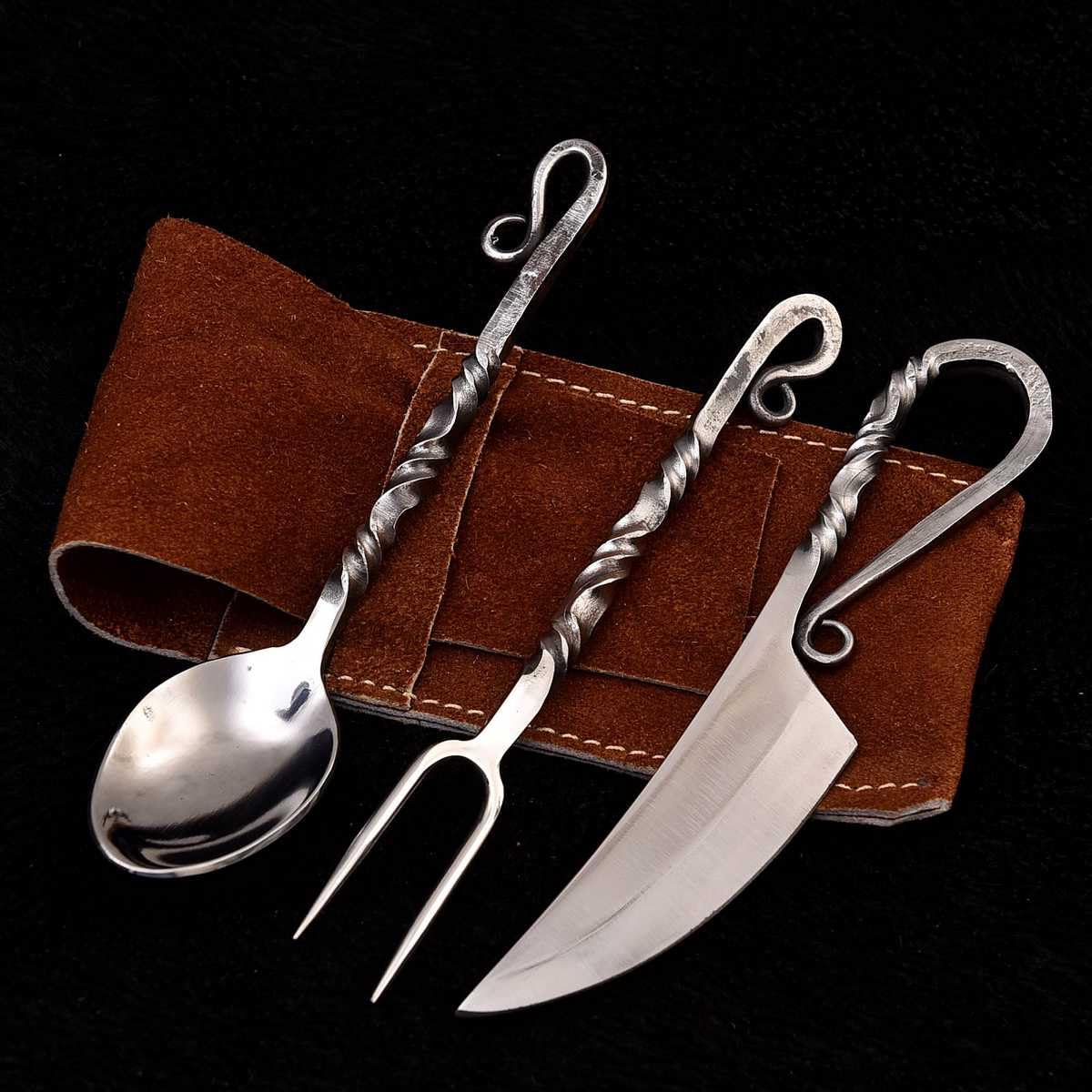 Mittelalter Besteck Set, handgeschmiedet Mittelalter Essbesteck 4210