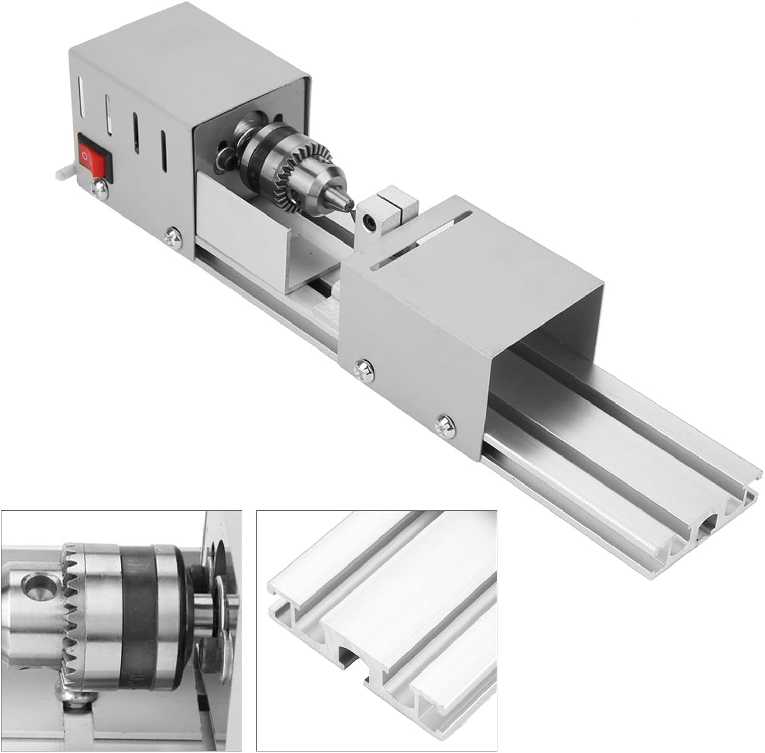 Professional Mini Lathe Beads Polisher Jewelry Polishing Machine High Precision Woodworking Rotary Tool with Aluminum Alloy Construction for DIY Crafting and Jewelry Making