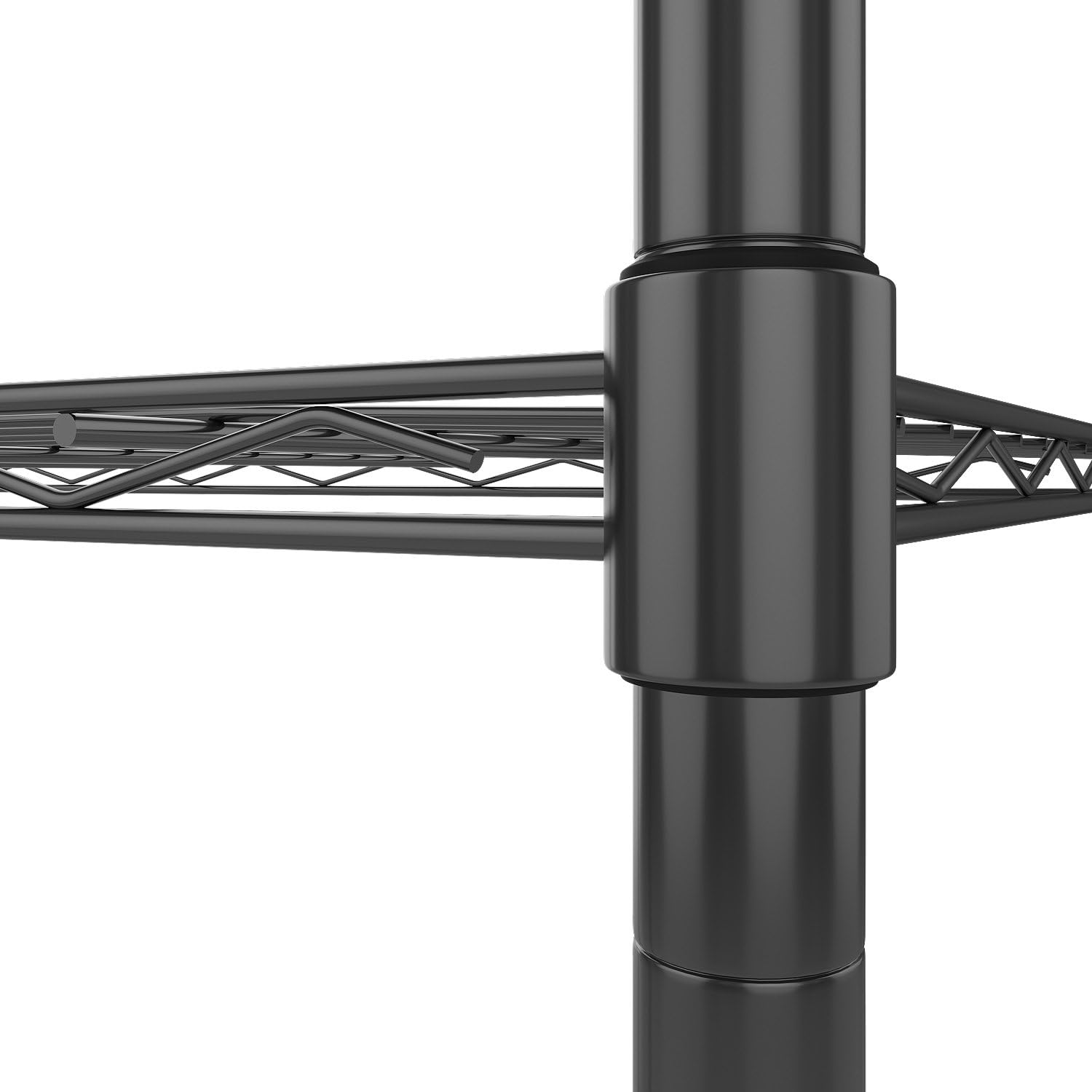 Homdox 6-Tier Storage Shelf Wire Shelving Unit Free Standing Rack Organization Adjustable Leveling Feet, Stainless Side Hooks, Black : Home & Kitchen