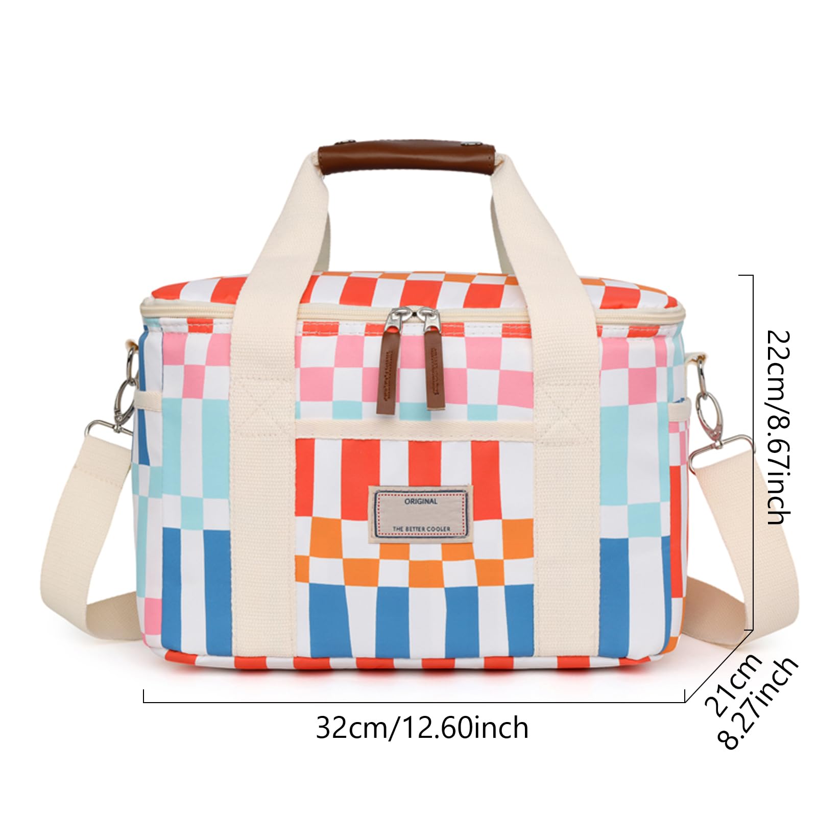 Nanxson 9L/15L/29L Large Insulated Lunch Bag for Women Adult Reusable Leakproof Picnic Lunch Box Freezable Cooler Tote Bag (15L,A-Multicoloured Plaid) - Image 2