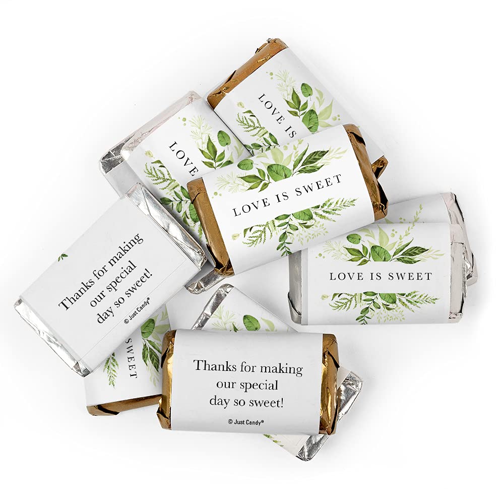 2lb Botanical Wedding Candy Miniatures Chocolate (Approx. 100 pcs) - Assortment of Custom Wrapped Mr. Goodbar, Milk Chocolate, Special Dark Chocolate & Krackel