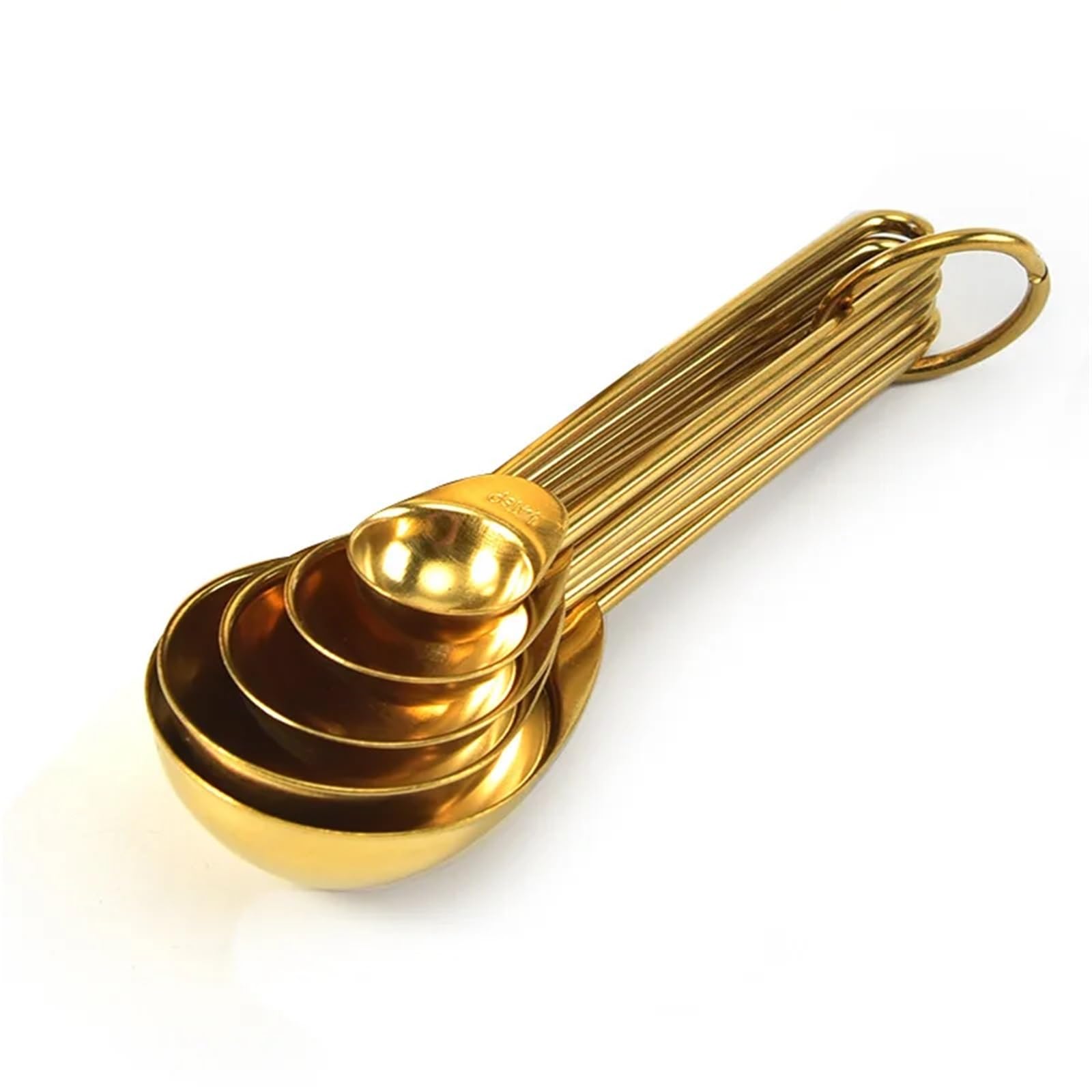Juego de tazas y cucharas medidoras acero inoxidable dorado, herramientas cocina apilables for hornear harina, granos accesorios for el hogar para Medir Líquidos y Sólidos