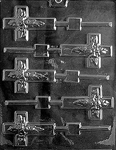 Grandmama's Goodies R023 Cross Lollipop Chocolate Candy Soap Mold with Exclusive Molding Instructions