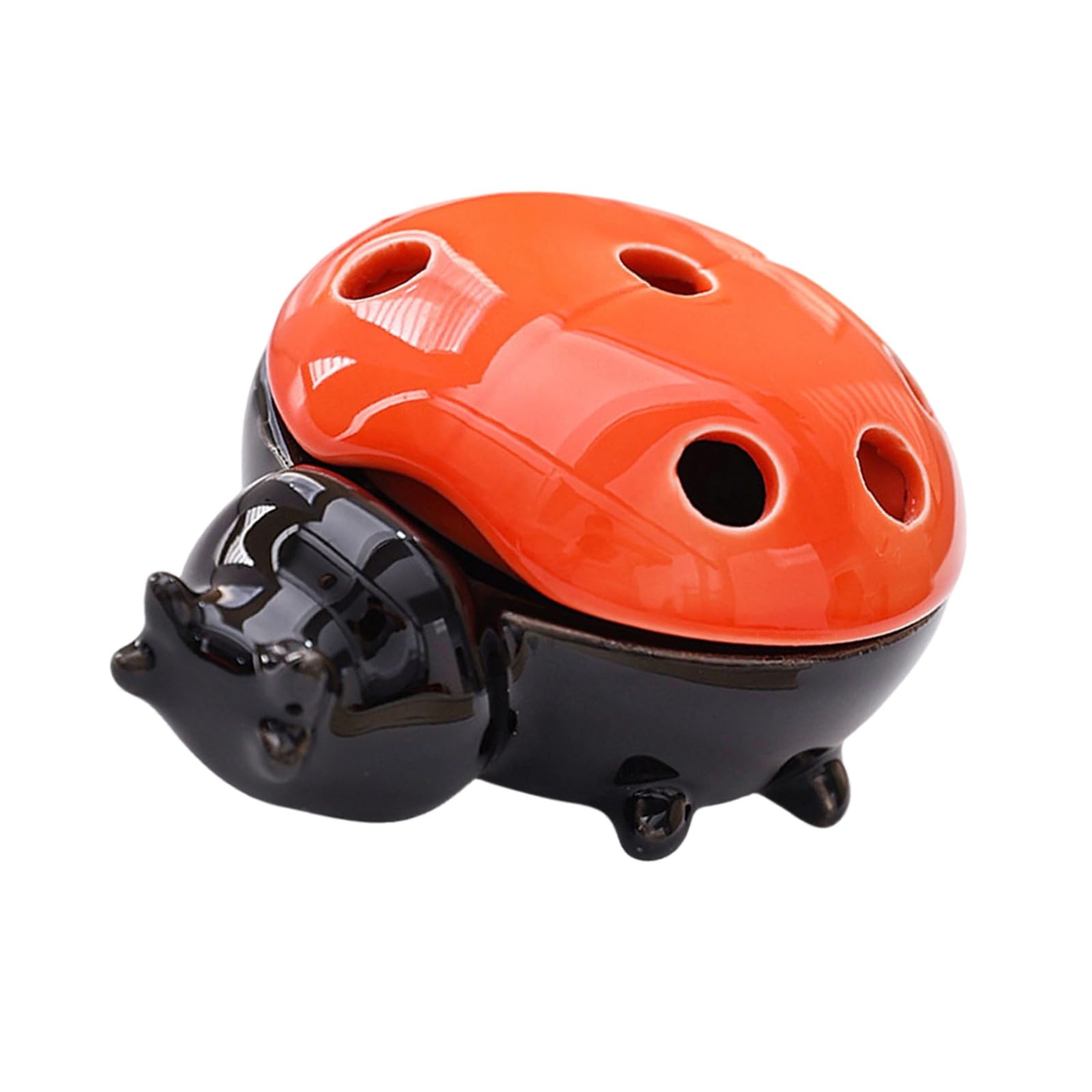 Kalttoy Decorative Ceramic Desktop Ashtray Ladybirds Theme Covered Ashtray Ashes Spreading for Home Study Room Decoration Decorative