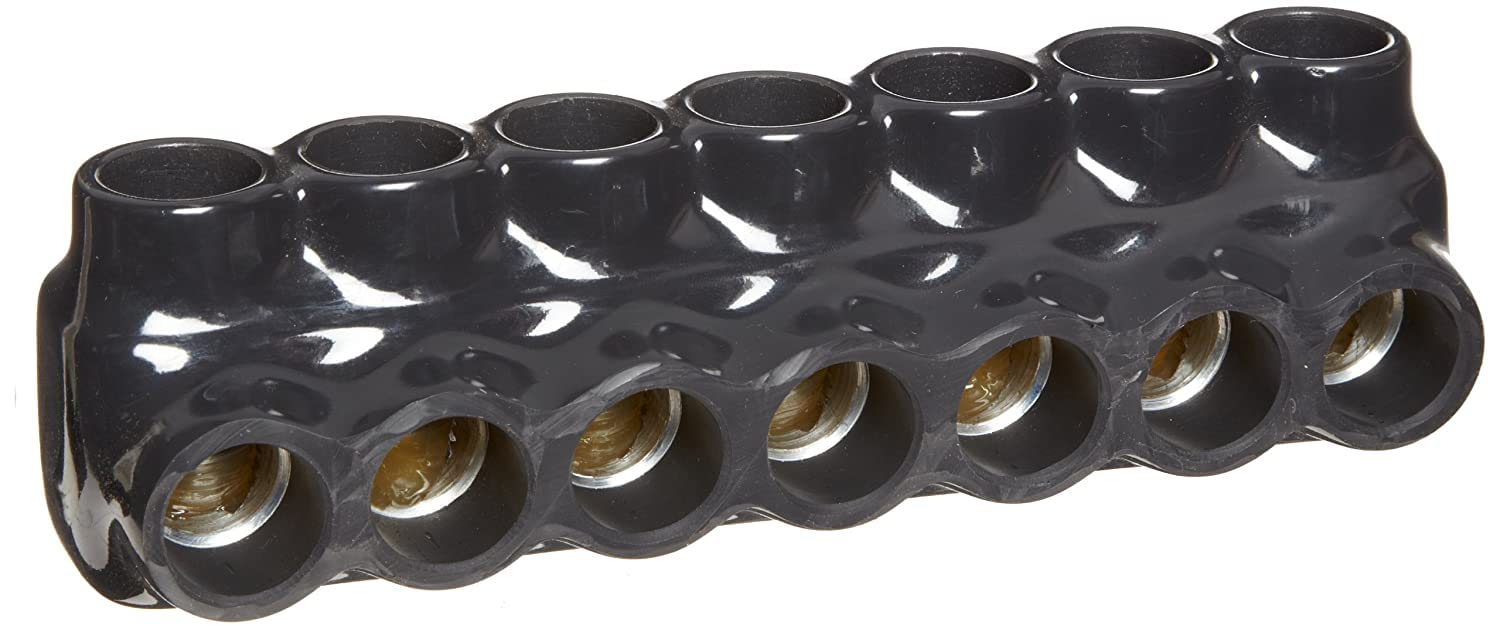 Morris Products 97657 Multi-Cable Connector, Insulated, Dual Entry, Black, 7 Ports, 350-6 Wire Range, 5/16