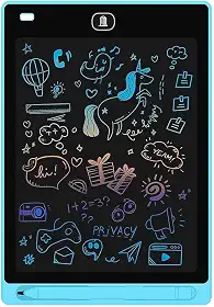Tablet LCD Infantil 12 Polegadas, Lousa Mágica de Escrita Colorida, para Desenho e Estudo (Azul)