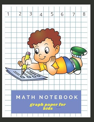 Math notebook Graph paper for kids grid paper notebook with 120 pages & 12 inch square box - Easy math handwriting practice for kids