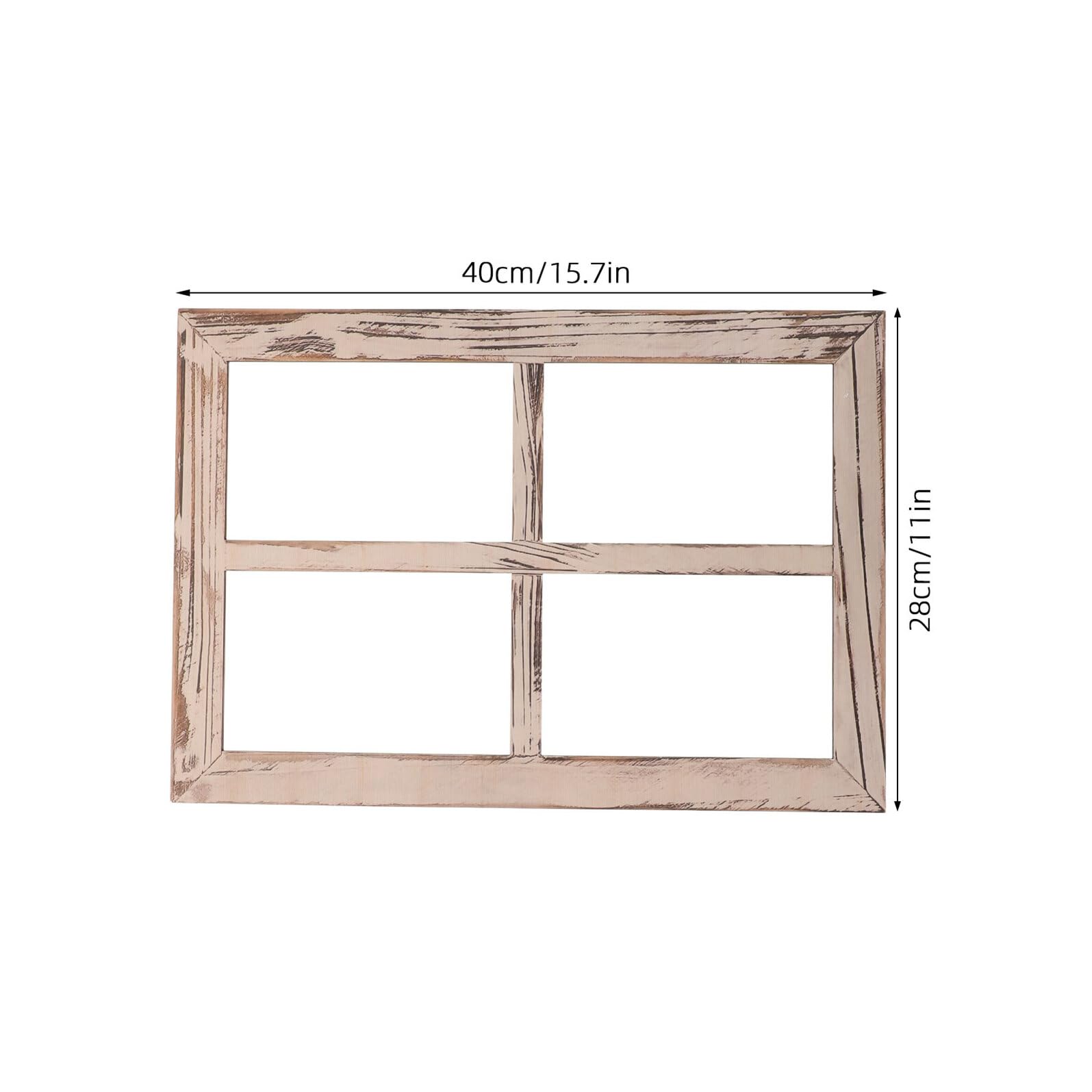 2 Stück Rustikaler Holz Fensterrahmen Deko Vintage Landhausstil Wanddeko für Wohnzimmer Schlafzimmer Badezimmer Rustikale Holzdeko mit Vintage finish Einfache Montage ohne Bohren