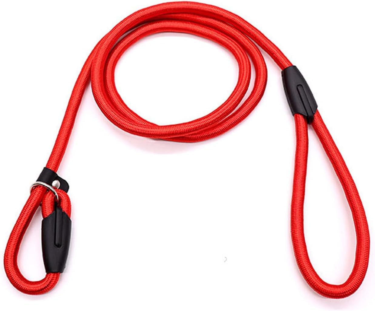 Happy4pets Heavy Duty Nylon Dog Slip Lead Adjustable Choke Training Show Leash Durable Strong Large Size 5 Feet (Red)