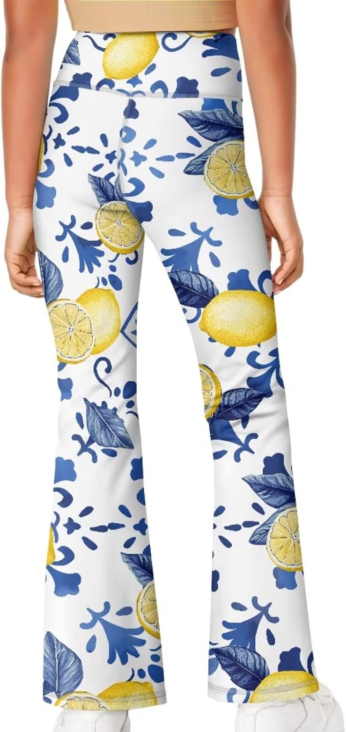 Girls Flare Leggings High Waisted Soft Bell Bottoms Yoga Pants Kids Stretchy Activewear Bootcut Leggings 5-14t