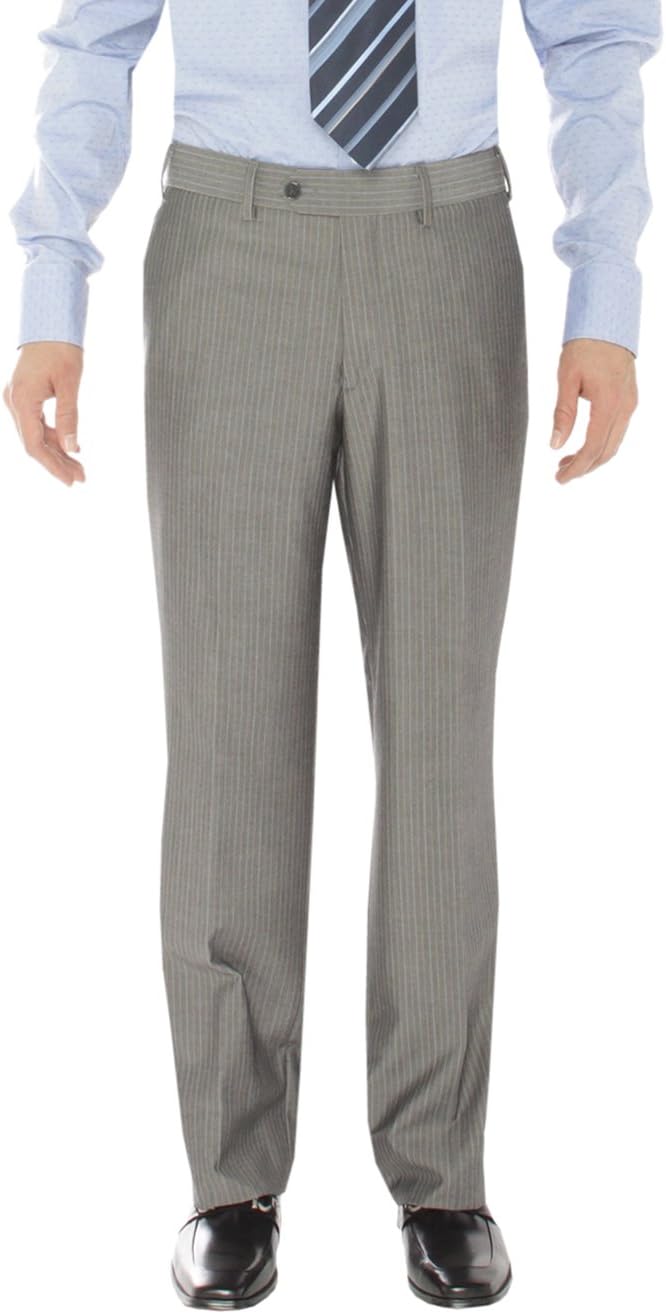 Salvatore Exte Men's Two Button 2 Piece Suit Blazer Jacket Plus Flat Front Pants