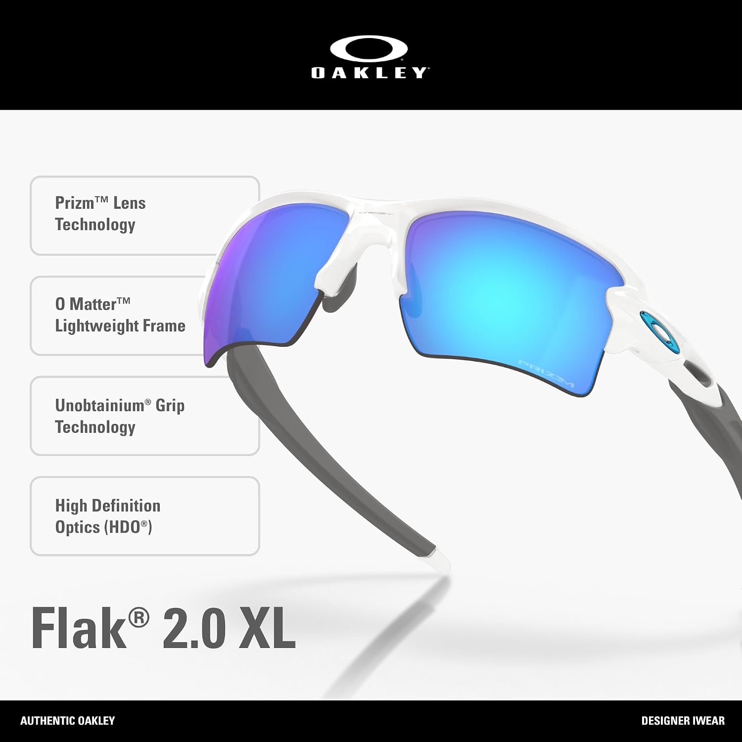 OAKLEY Flak 2.0 XL OO9188 Rectangle Sunglasses for Men for Women