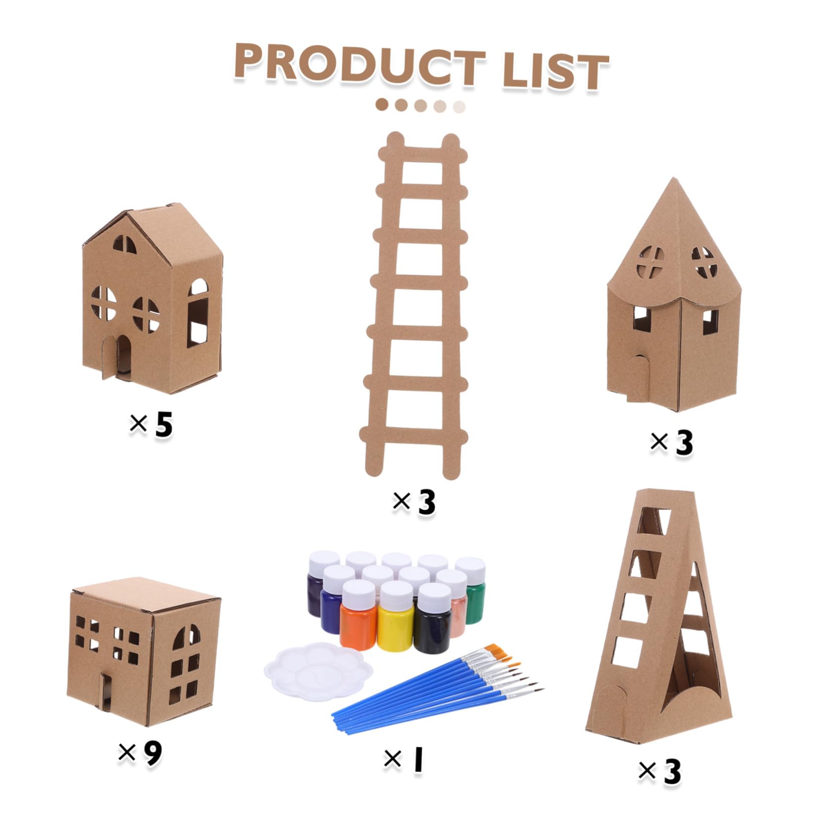 KONTONTY Kit Miniatura da Assemblare e Colorare Modellino Casa Piccola per Attività Creative e Giocattoli Artigianali per Studenti