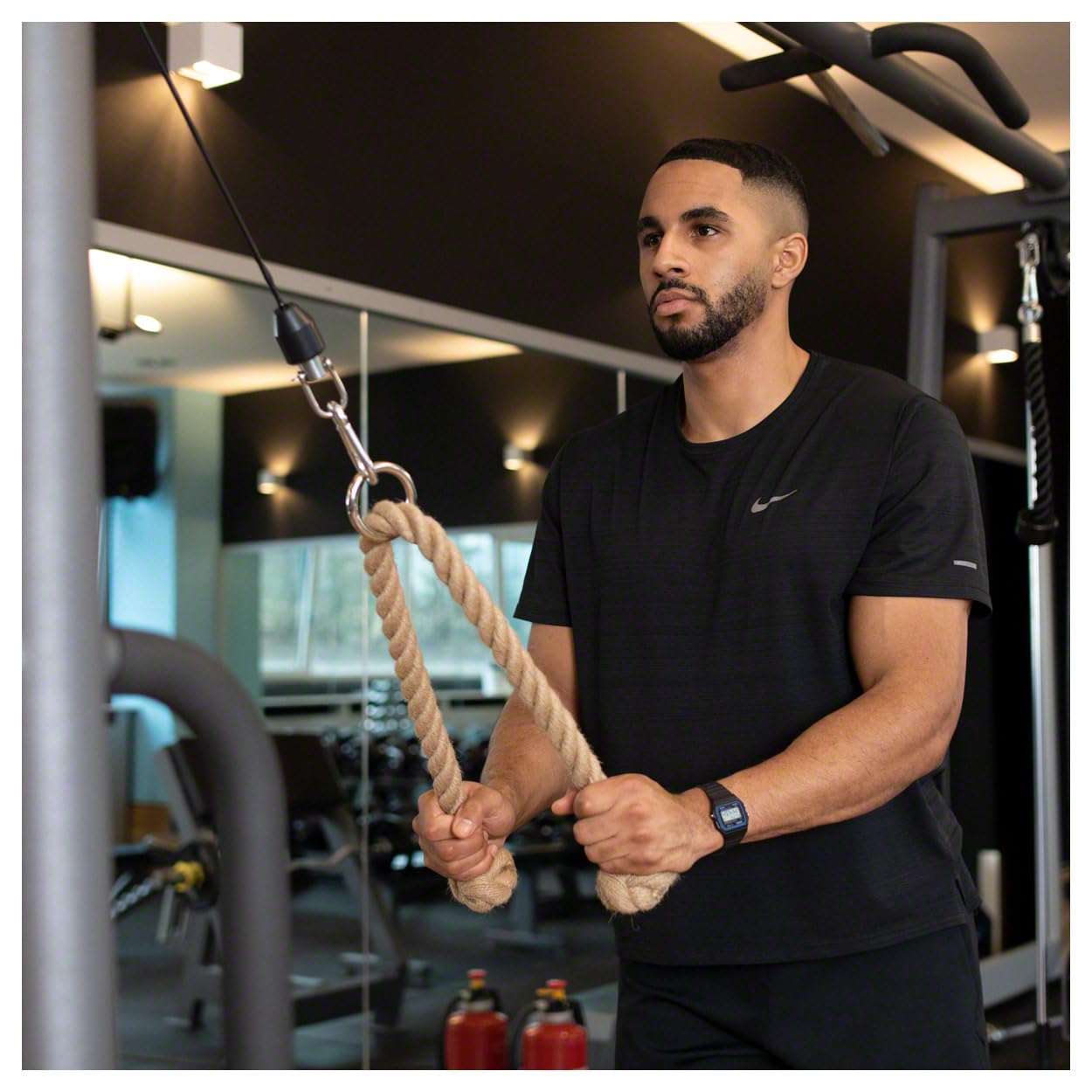 Sport-Tec Trizepsseil, Trizepstau, Trizeps Seil, Zugseil, Zughilfe, Kabelzug, Fitness, Kraftstation, Tau