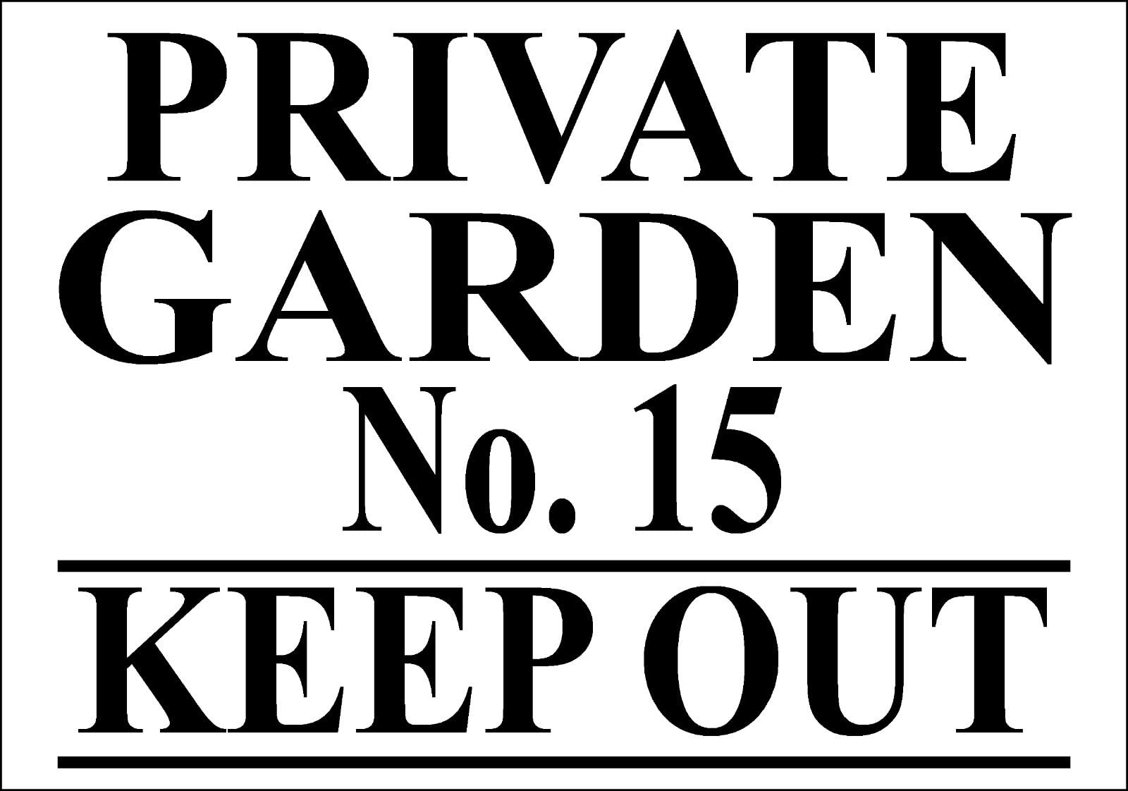 Yelacecca Tin Sign A80455 Private Garden No (Any House Flat Number) Keep Out Sign Notice Decoration Props Plaque 8X12 Inch