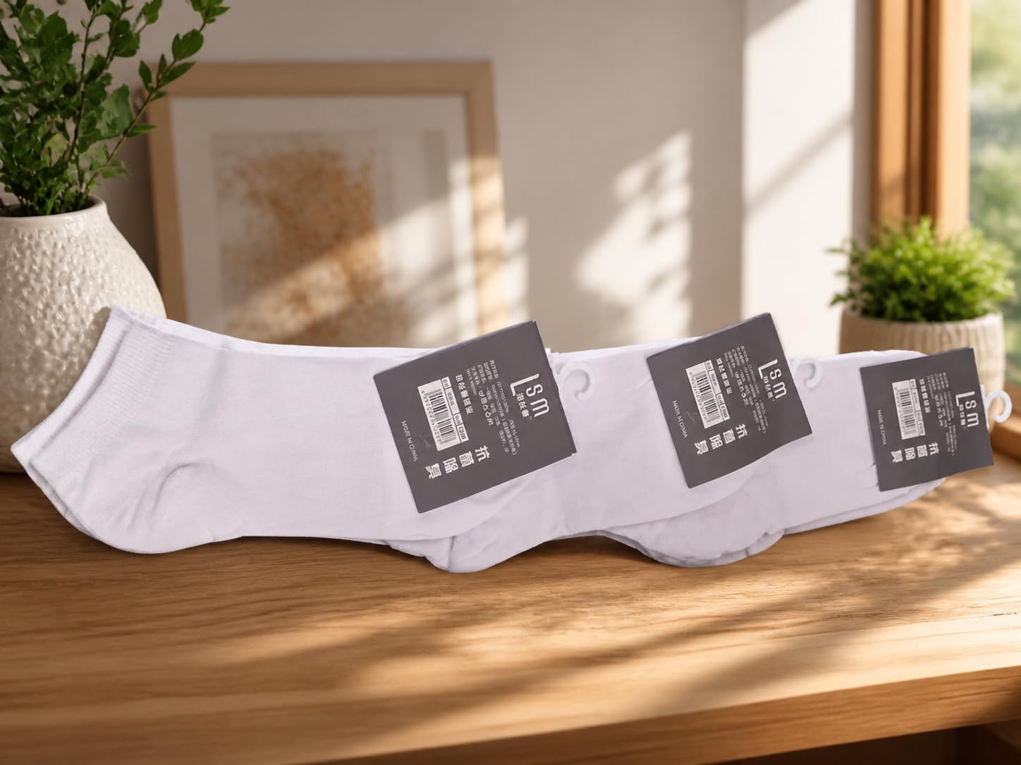 3 Pairs Non-slip Socks for Men & Women, Anti-Slip Cushioned, Breathable, Cotton (Multicolor), Free size-picture-52