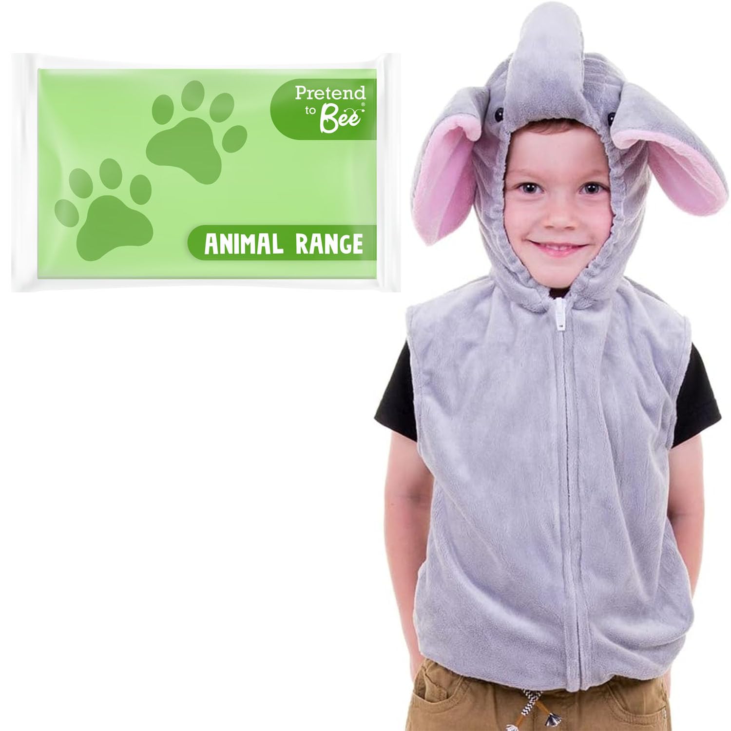 PRETEND TO BEE Elephant Wild Animal Dress Up Costume for Kids, 3-7 Years