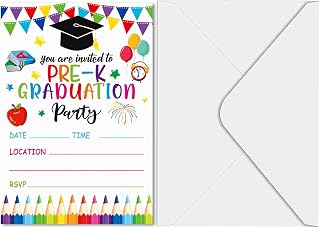 Pre-k Graduation Invitations 2026 with Envelope, Preschool Graduation Invitations, Preschool Pre-k Graduation Party Decorations 2026, 10Packs