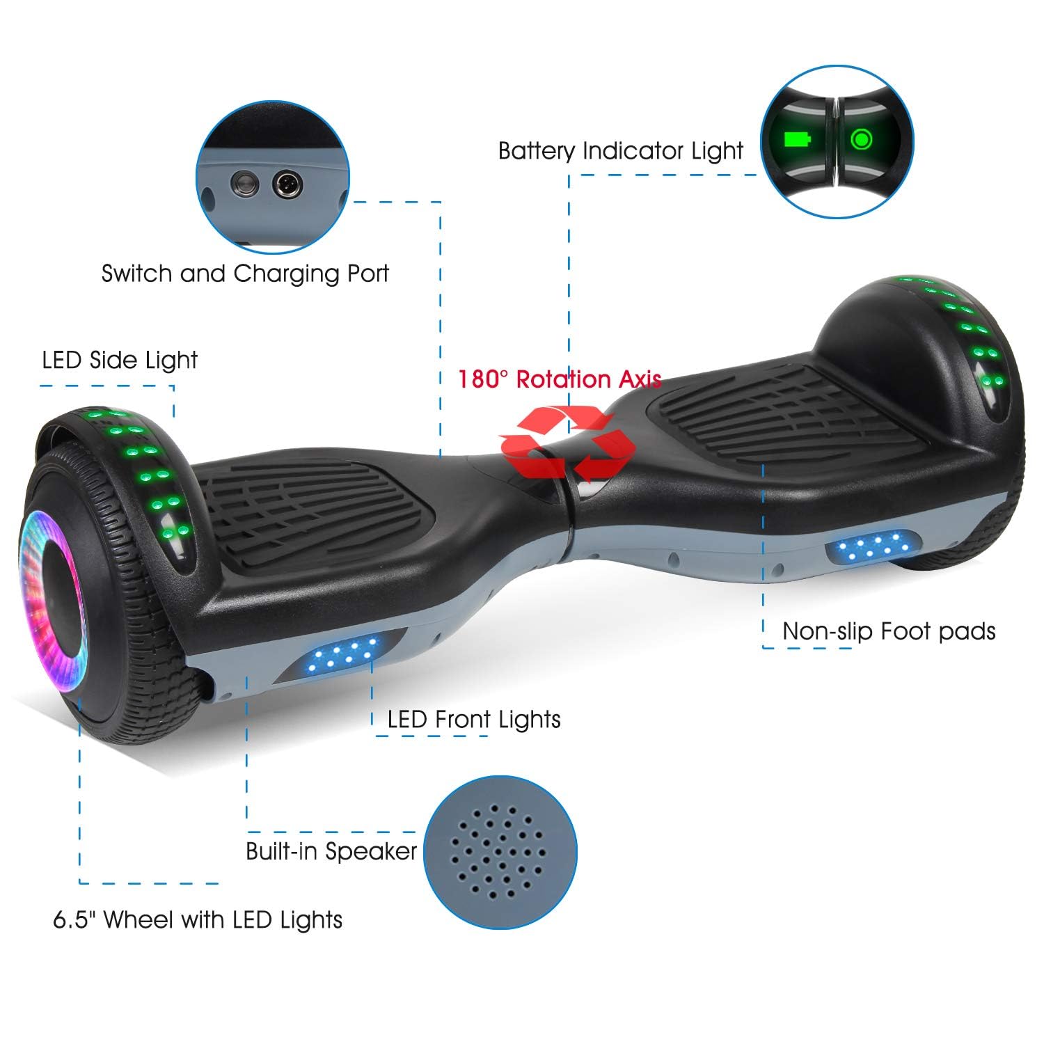 VEVELINE Hoverboard,6.5