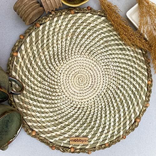 Nobbys Handcrafted Natural Coastal Palm Leaf Placemat (Pack of 4)