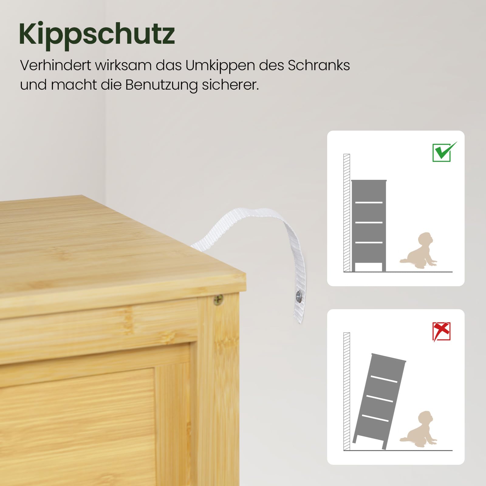 EUGAD Badezimmerschrank, Badschrank Bambus, Badregal mit 4 Schubladen, Badkommode stehend, Beistellschrank für Badezimmer Küche Flur, 30x80x30 cm