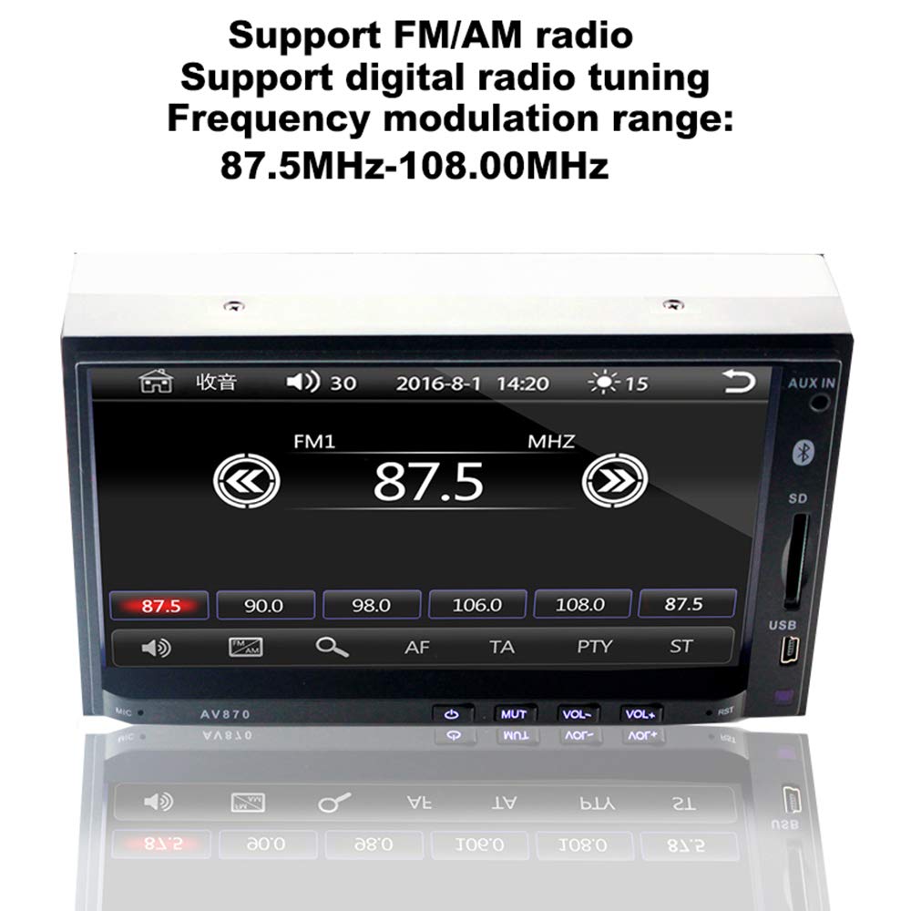 NC 7 Pulgadas Europeo Americano 2 DIN de Marcha atrás HD MP5 RDS FM/Am MP4MP3 máquina de inserción de Radio de Coche Manos Libres/música Bluetooth (Without Camera)