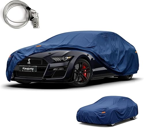 Funda impermeable pesada para automóvil, ajuste personalizado para Ford Mustang GTShelbyCobraBullitt (1970-2025), cubierta exterior completa con