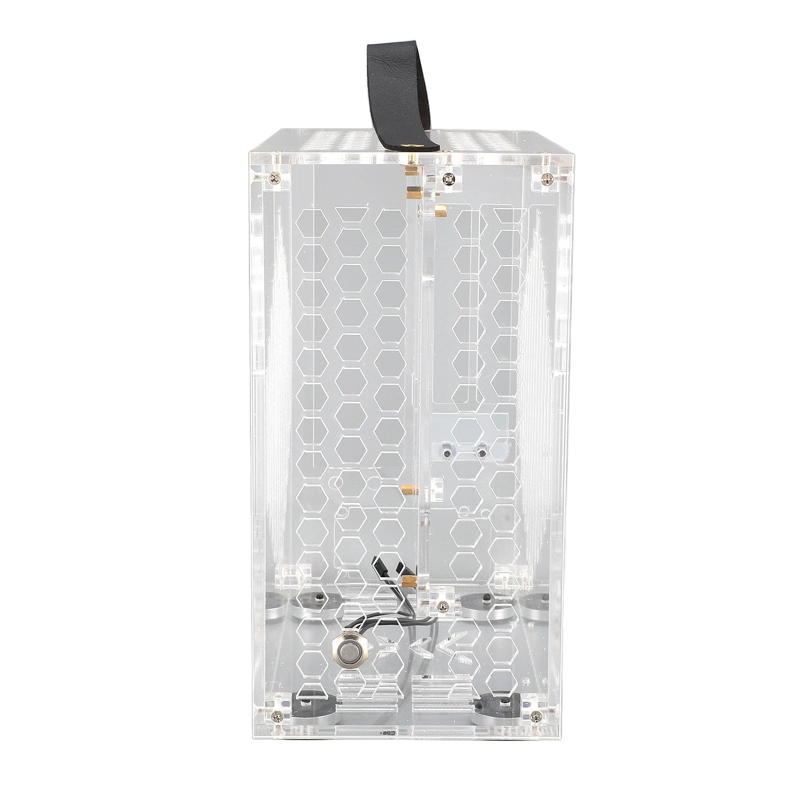 Demeras Miniaturowa Obudowa Komputera ITX Przenośna Akrylowa Obudowa Komputera dla Majsterkowiczów 23x20,5x12cm Przezroczysty Przepływ Powietrza 360 Stopni (Jasne)