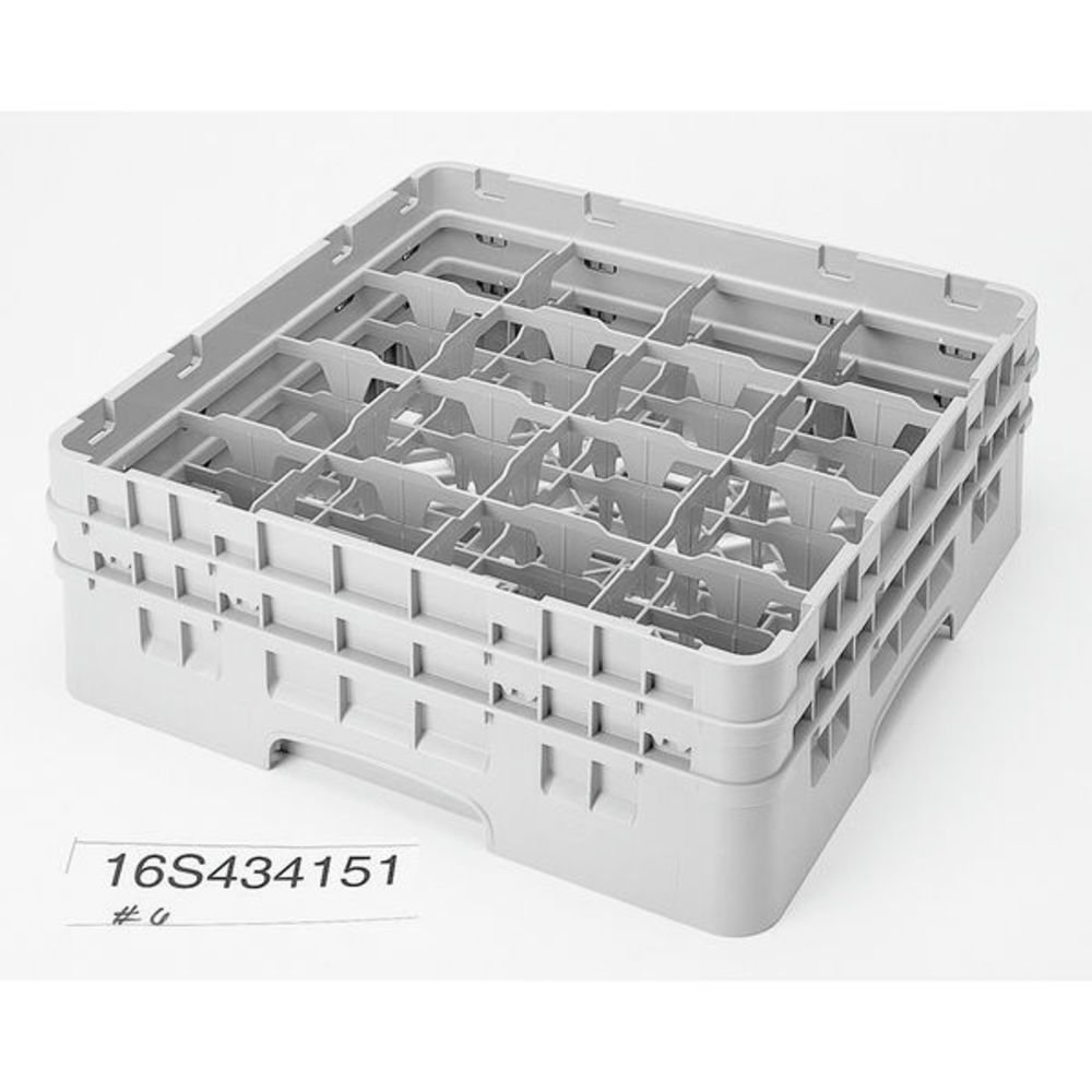 Camrack Glass Rack, W/2 Extenders, Full Size, 16 Compartments, 4-3/8'' Max. Dia., 5-1/4'' Max. (4 Pieces/Unit)