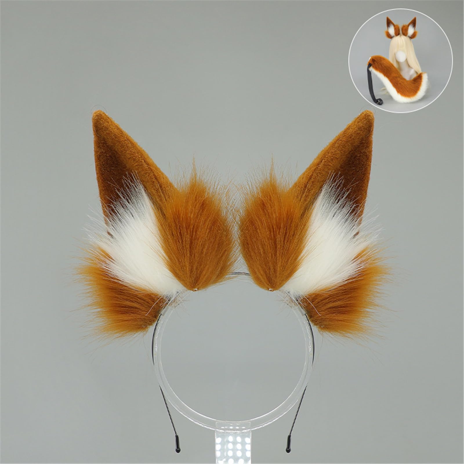 Pelo sintético con orejas de gato, diadema para cosplay, para cosplay, Halloween, sesiones de fotos, cosplay, cola de gato
