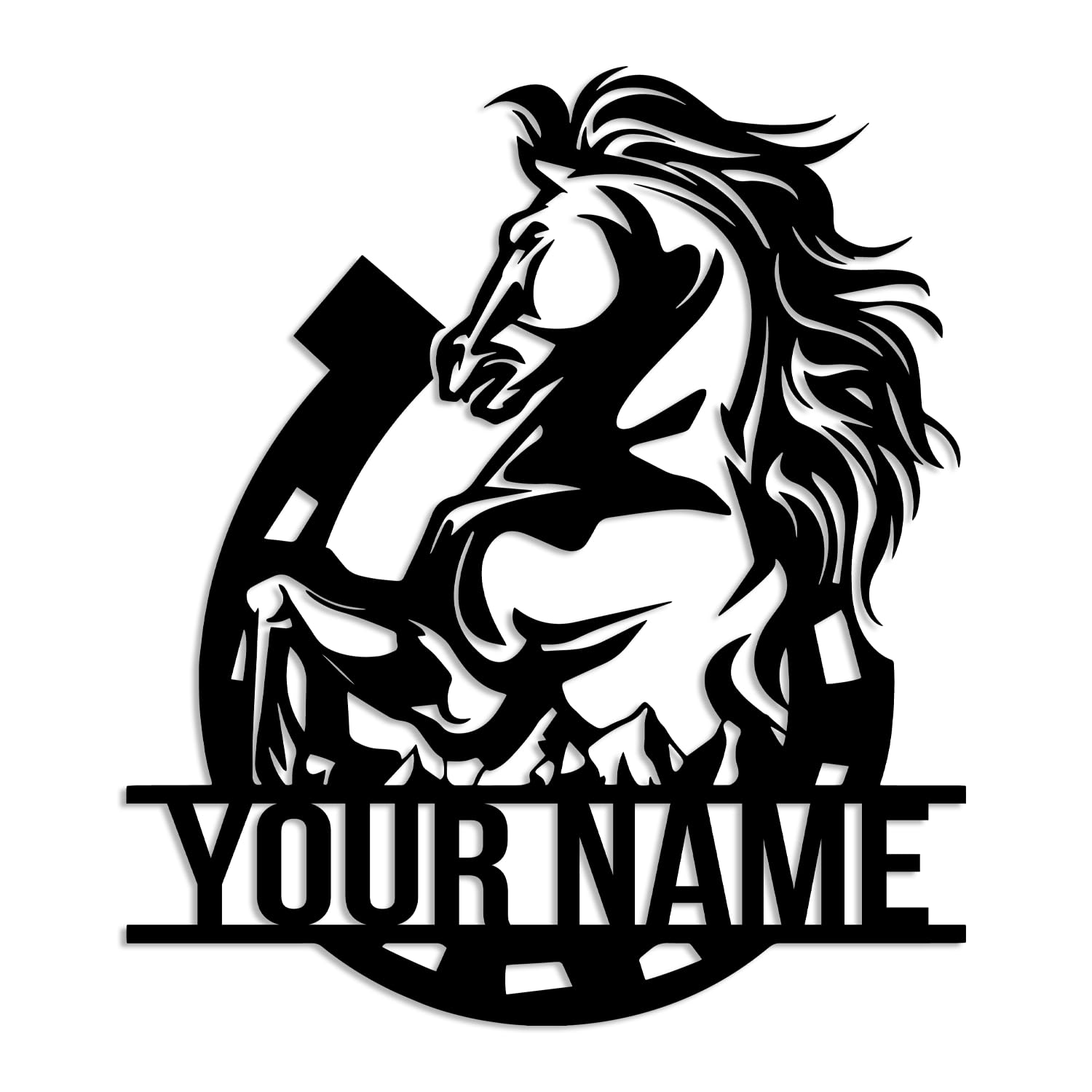 Kissesuu Horses-C Personalized Custom Outdoor Metal Horse Farm Sign, Outdoor Family Name Sign, Farmer Home Decor, Farmhouse Decor (Horses-C)