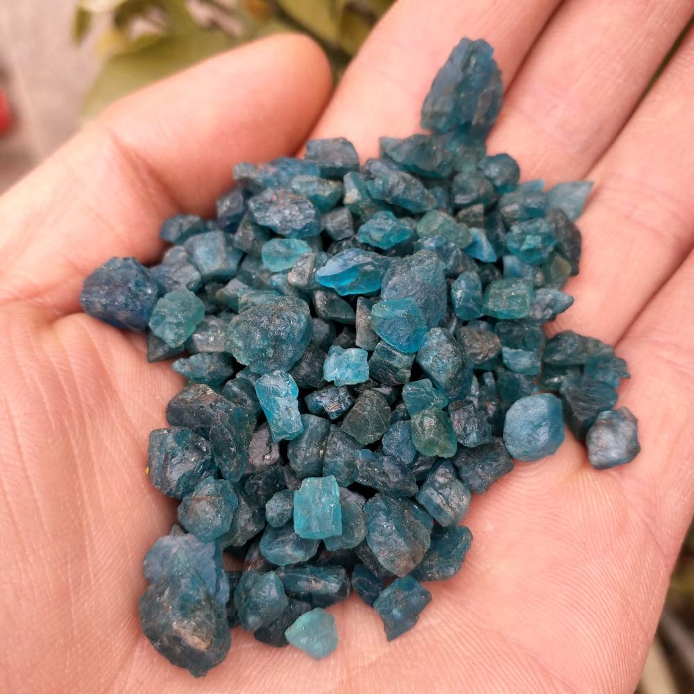 Cristal Natural Áspero Azul Natural Apatita Piedras Ásperas Cristal Grava Espécimen Boda Decoración Acuario (Tamaño : 1000g) Inicio Colecciones (Size : 500g)