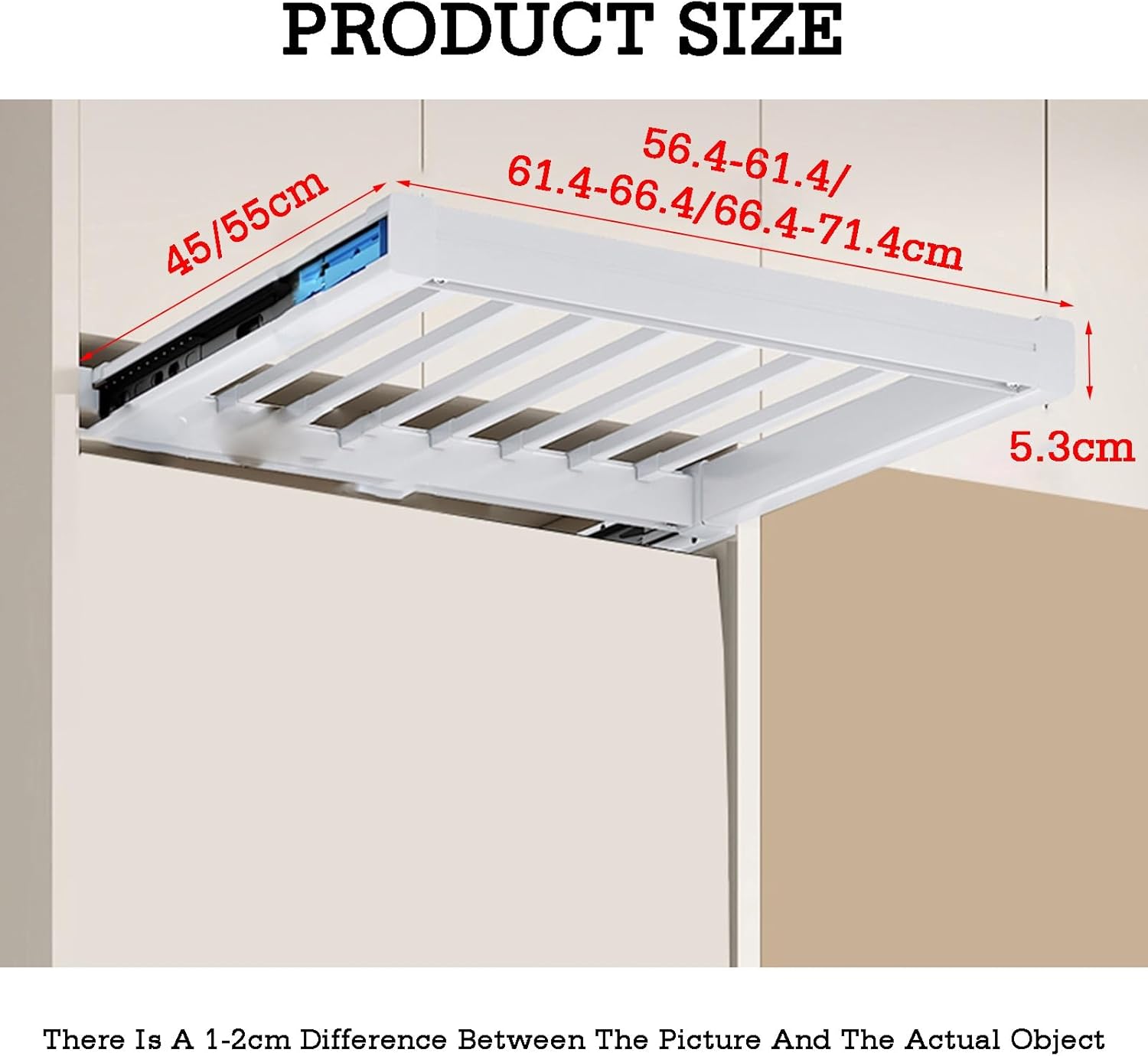 Balcony Wall-Mounted Solution,Laundry Room Freestanding Shelf,Above Washing Machine Drying Rack,for Hanging Storing Clothes(Color 1,45x56.4-61.4cm)