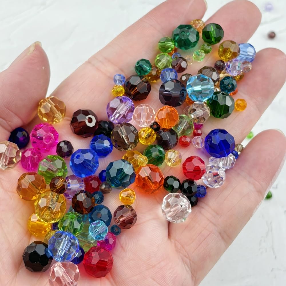 100 perline rotonde in cristallo da 8 mm, per la creazione di