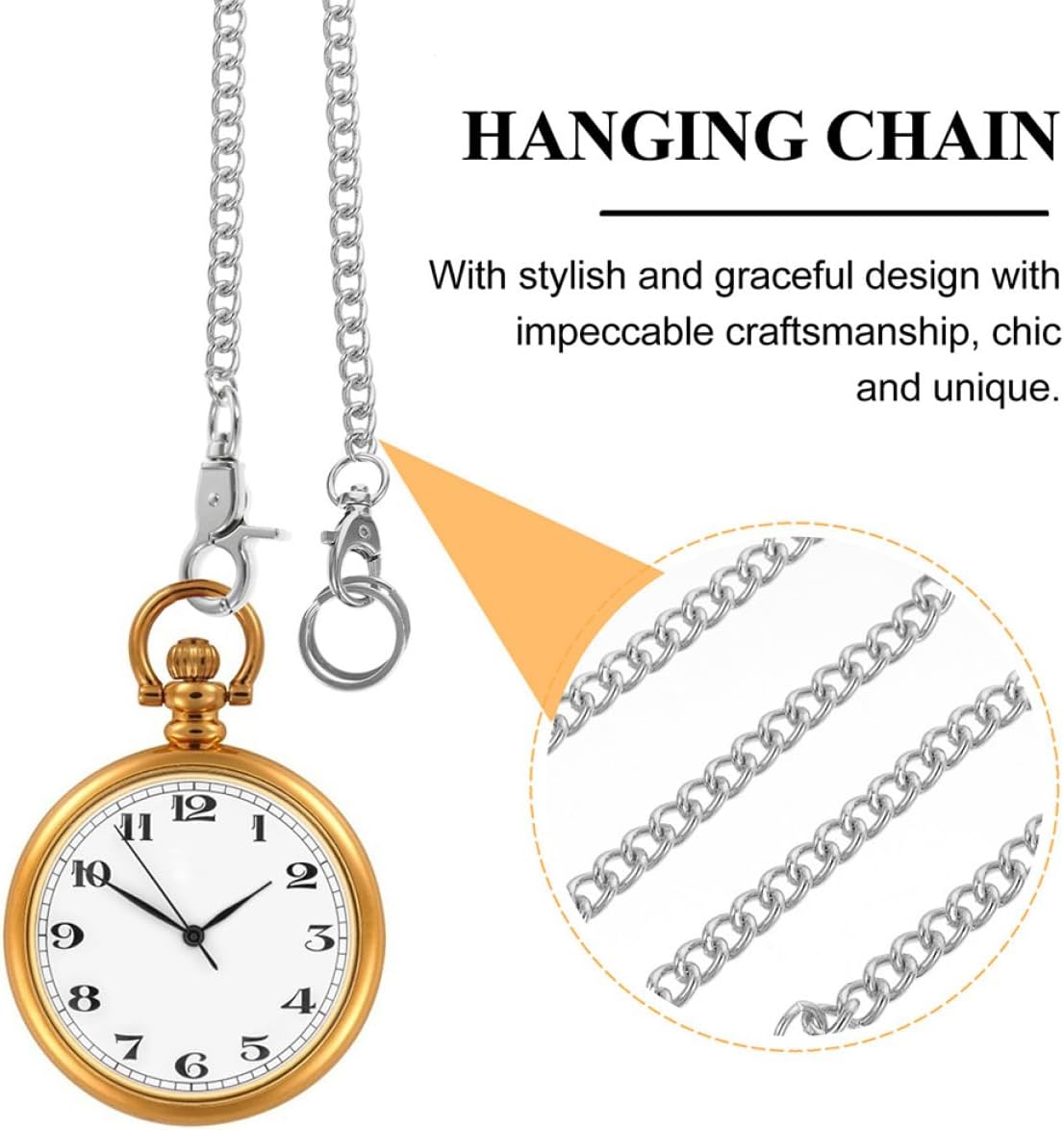 BESPORTBLE 4pcs Fashionable Metal Chain for Jeans and Pants Decorative Pocket Watch Chain for Punk and Rock Styles for Stage and Everyday Wear