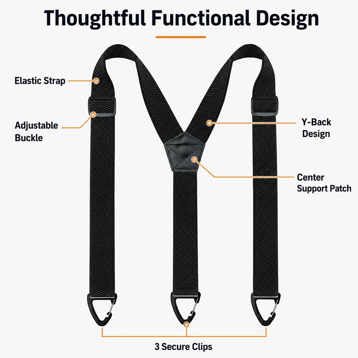 Sokoweii Men's Hidden Suspenders, Heavy Duty Adjustable Elastic Braces, Under Clothes with Loop for Jeans (1.5in x 47in)