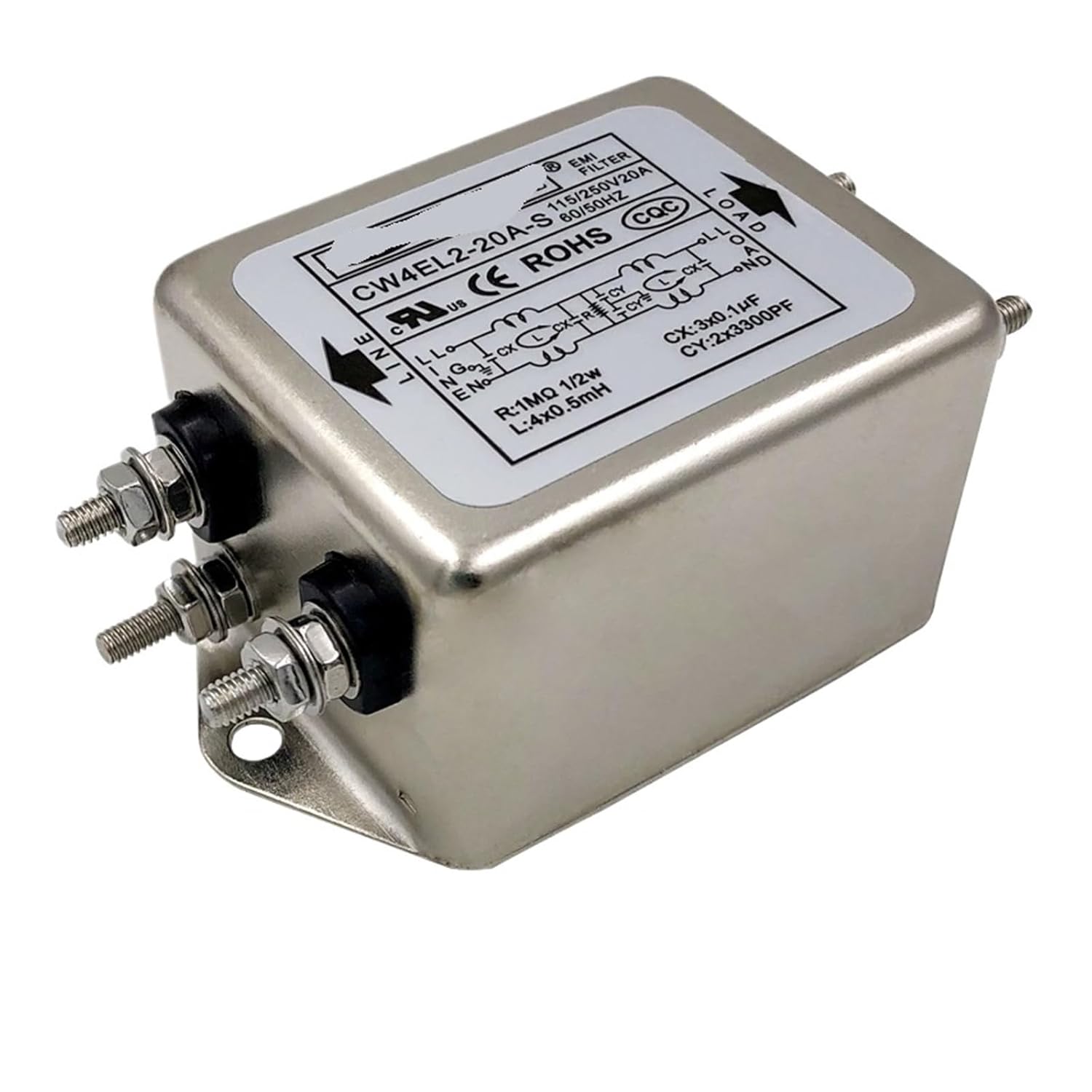 servo Power Filter 220V Single-Phase AC CW4EL2 30A Anti-Interference Purification S Bipolar Filter(CW4EL2-30A-S)