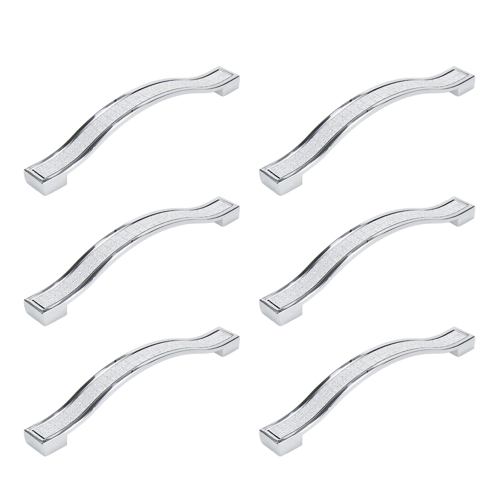 Photo 1 of Coshar 6 Pack 5-Inch Hole Center Bling Rhinestone Cabinet Pull Handle Modern Crystal Glass Pull Knob Stainless Steel Hardware for Cupboard Bathroom Kitchen Home - Silver