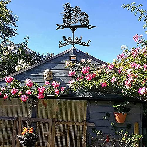 Girouette moto acier inoxydable cadeau idéal pour cour et jardin