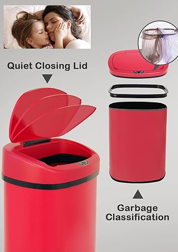 Miniatura 10 de Bote de basura de 13 galones, cubo de basura de cocina, cubo de basura con sensor de movimiento de 13 galones de alto, cubos de basura de cocina,
