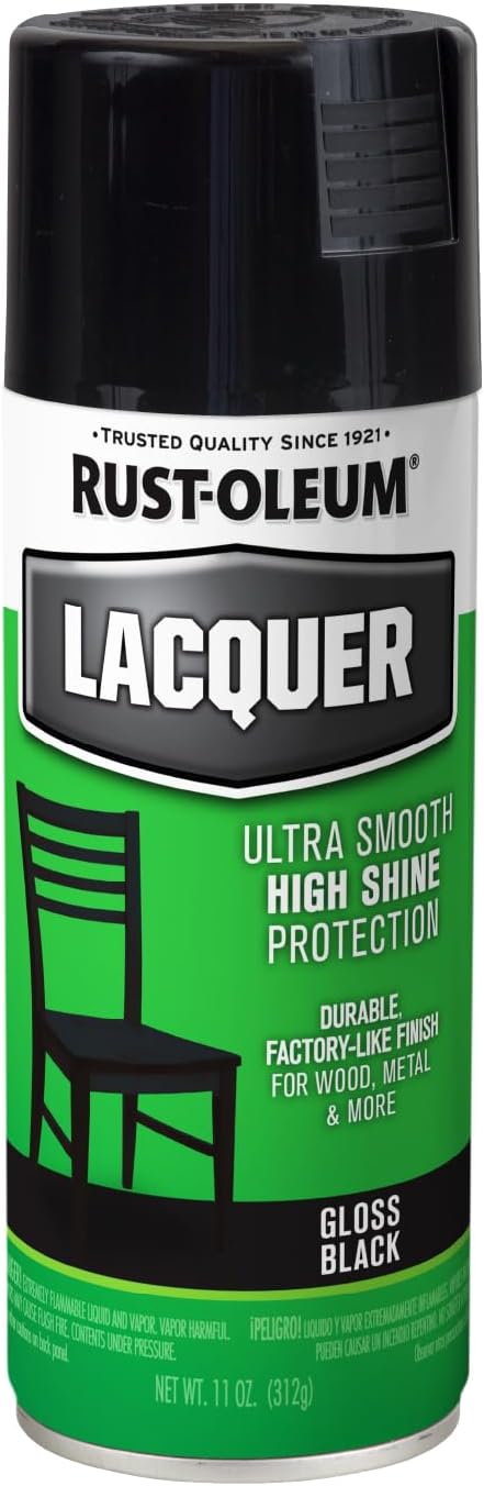 1905830 Lacquer Spray Paint, 11 oz, Gloss Black