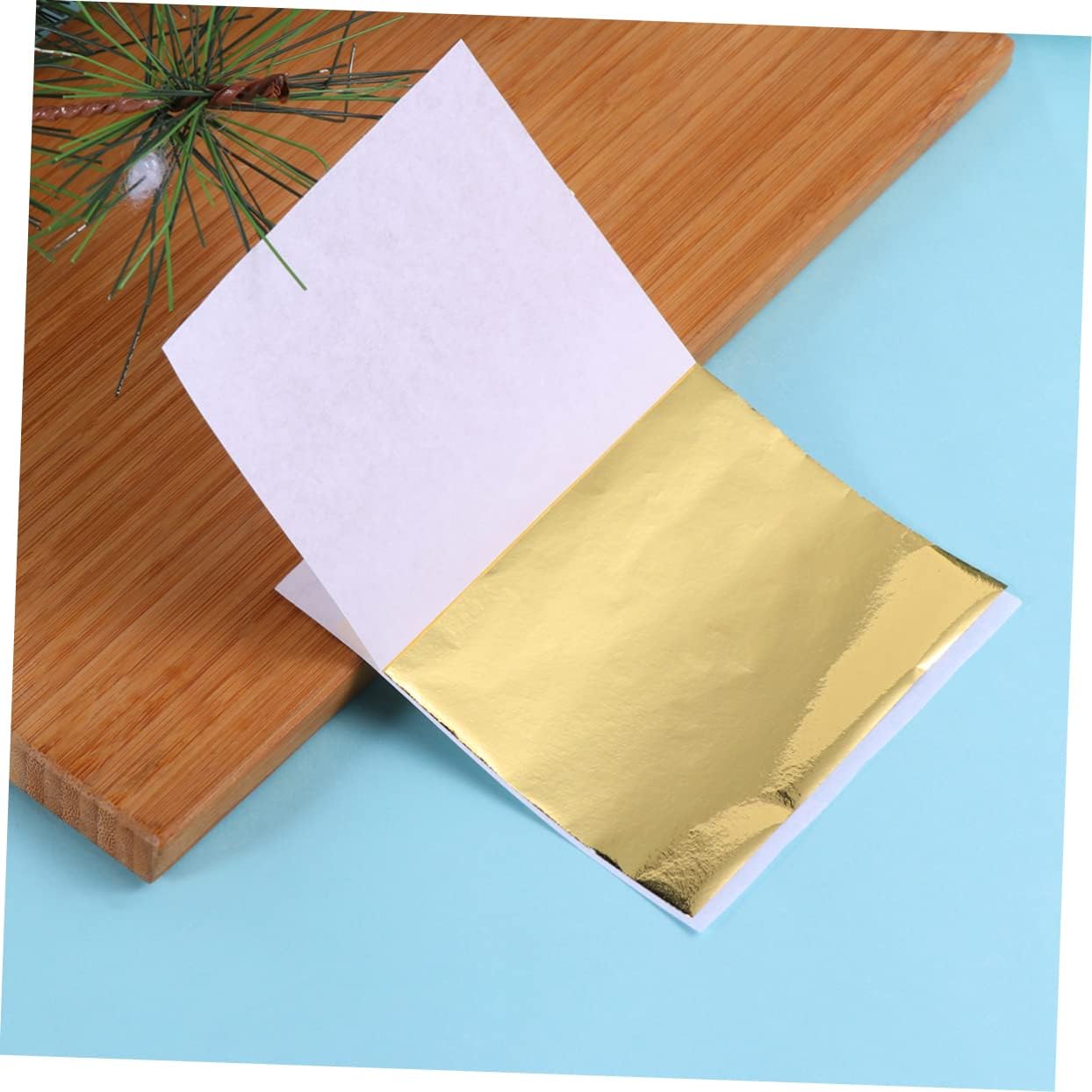 OHPHCALL 100 Sheets 9x9cm Imitation Gold Leaf Foil Paper for Crafting Painting Nail Non-Fading Easy to Use for DIY Projects