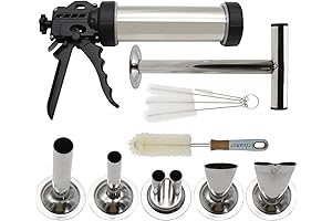 Stainless Steel Jerky Gun, Sausage Maker, Handmade Beef Jerky Gun with 5...
